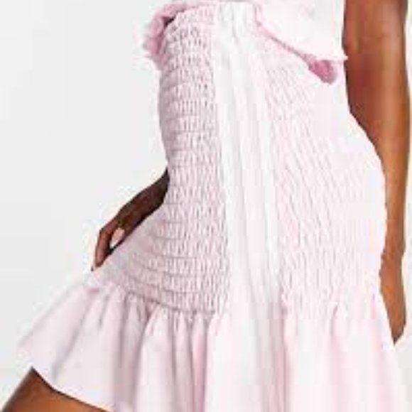 Brand New Adidas Smocked Pink Mini Skirt - Picture 7 of 16